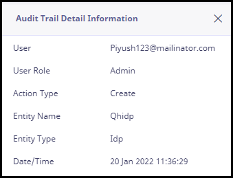 Audit trail right pane