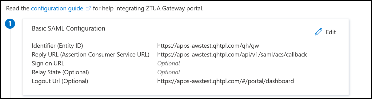 Basic SAML configuration complete