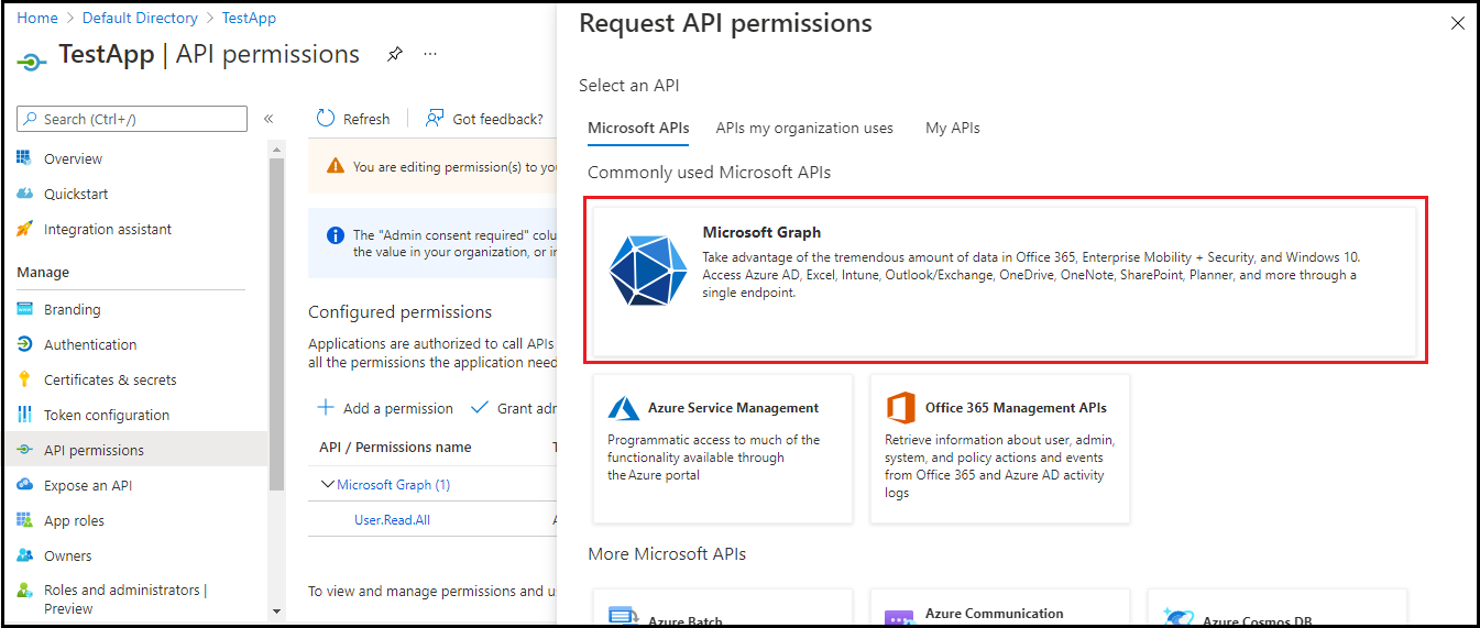 Click MS graph