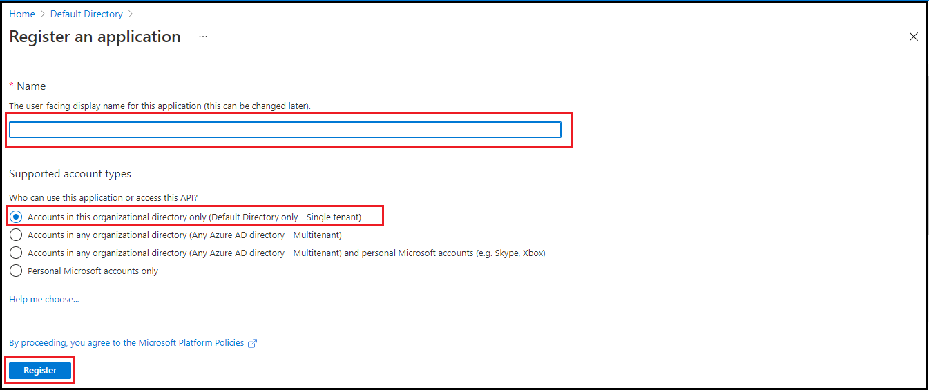 Click register button