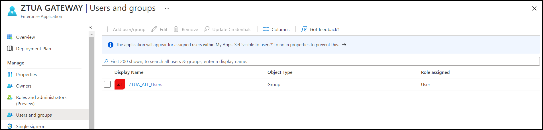 Select users and groups