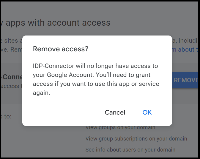 Selected OAuth ID