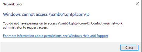 SMB No Access Error