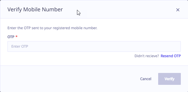 Verify Mobile Number