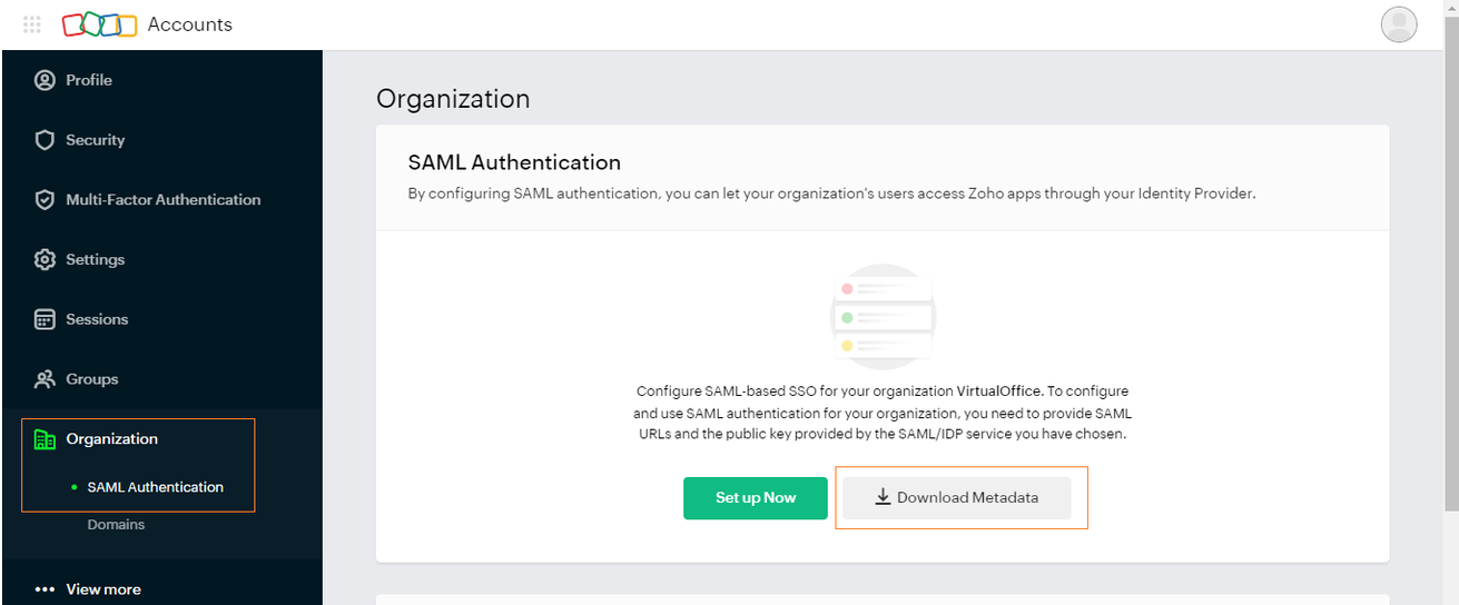 Zoho Accounts