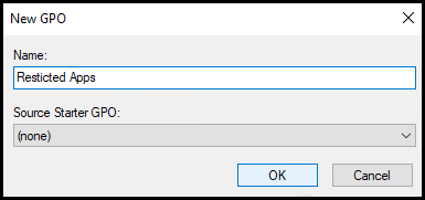 New GPO dialog box