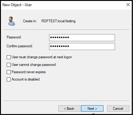 New object - User 2