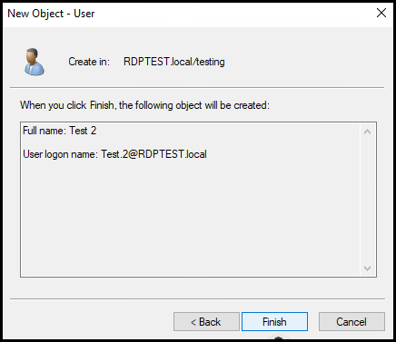 New object - User 4 finish