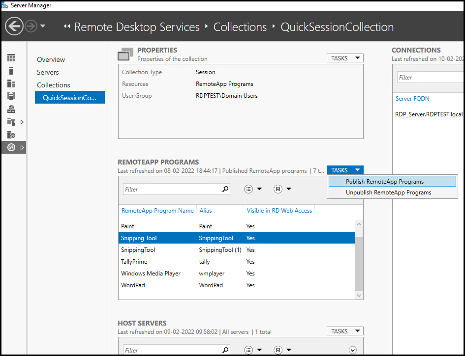 Publish remoteapp programs