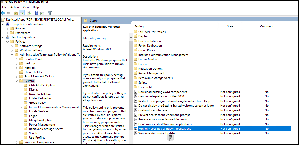 Run only specified windows applications