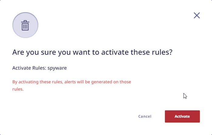 Rule Activation Confirmation