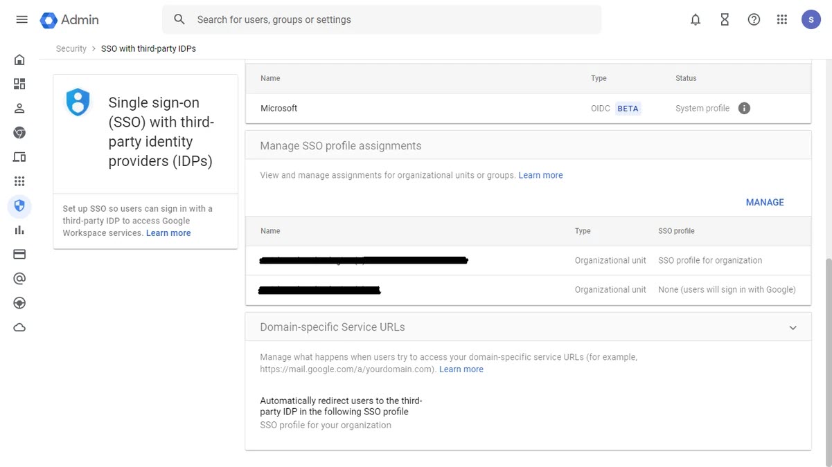 SSO to specific users