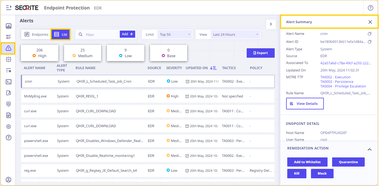 List View_Alert